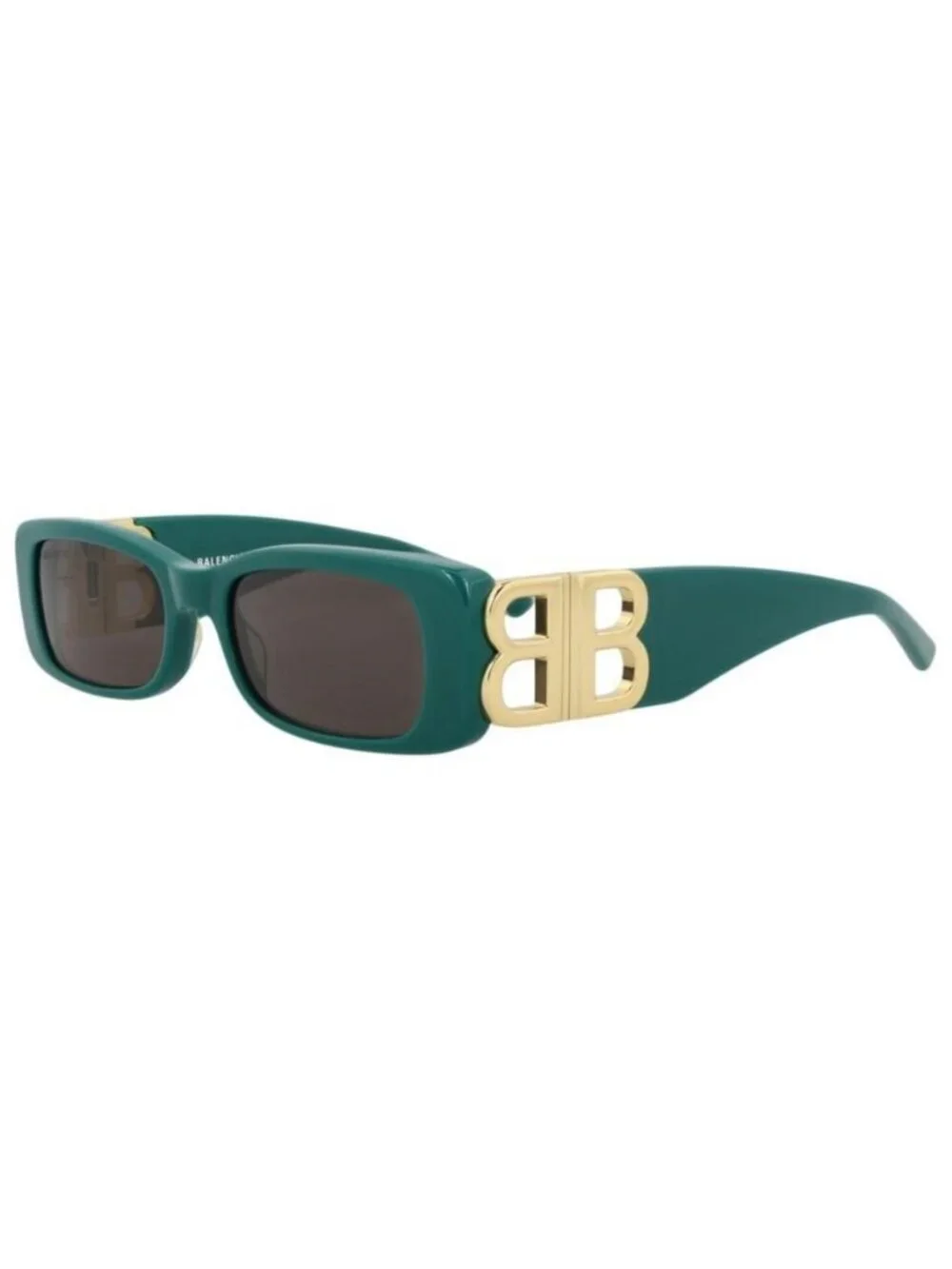 New Balenciaga Womens Square/Rectangle Green Gold Grey Fashion Designer Sunglass